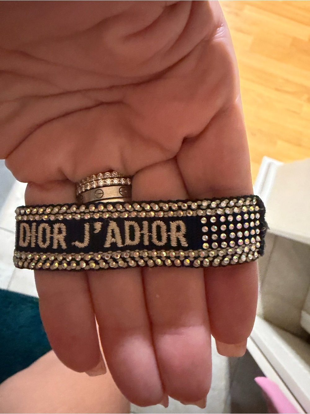 Dior Black and White embellished sparkly Logo Bracelet - Picture 3 of 14